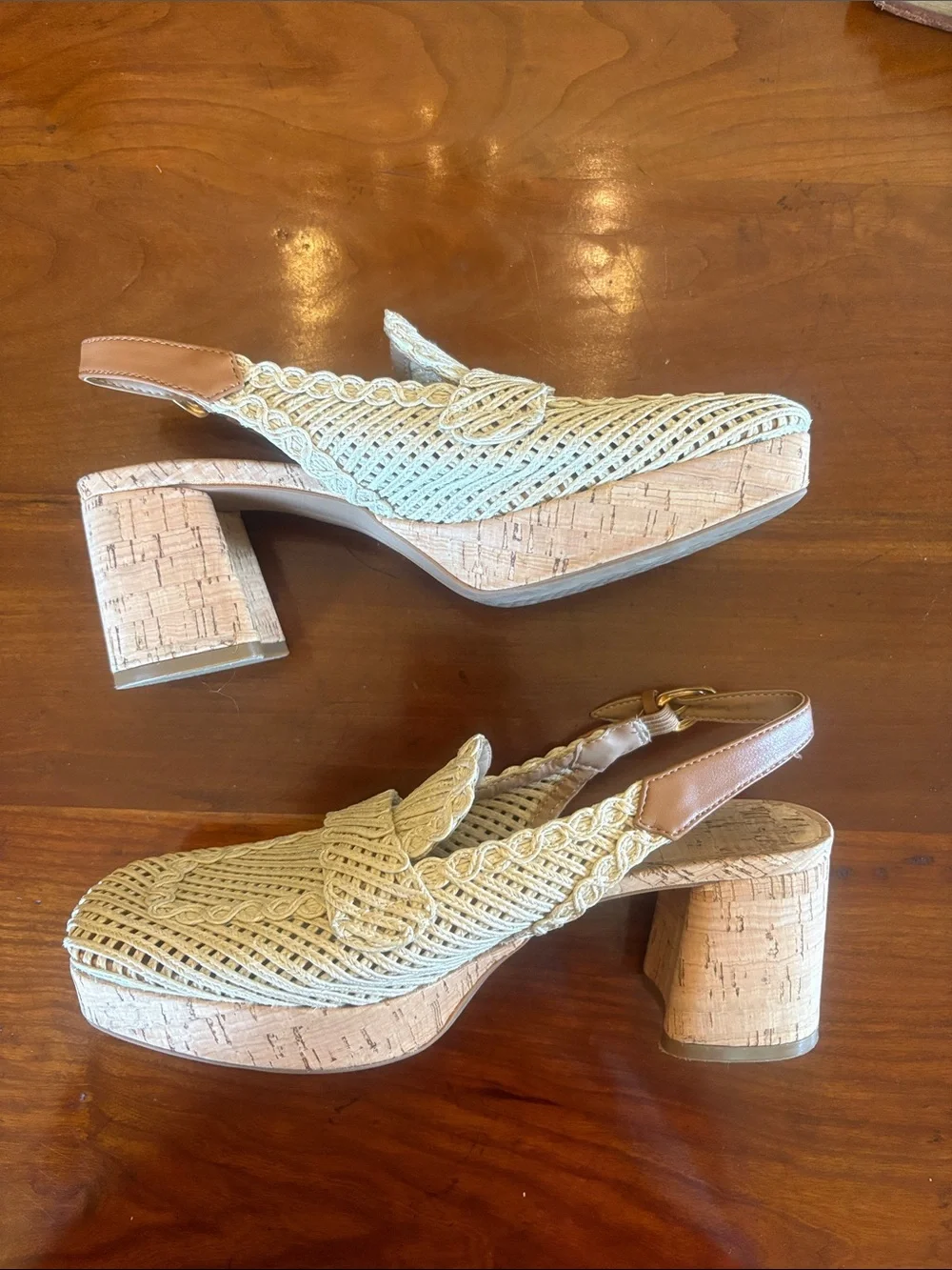 Aerosoles Santina Platform Pump Natural Beige Raffia